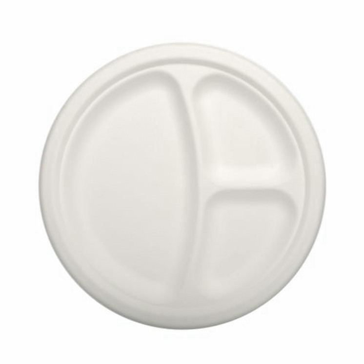 Papstar - Pure Paper Plates 3 compartment 23cm (12pcs)