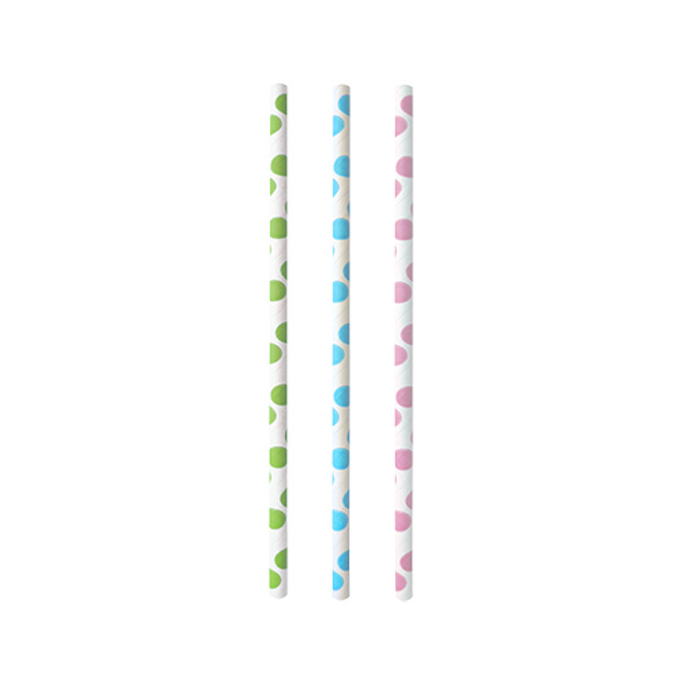 Papstar - "Dots" Paper Drinking straws (25pcs)