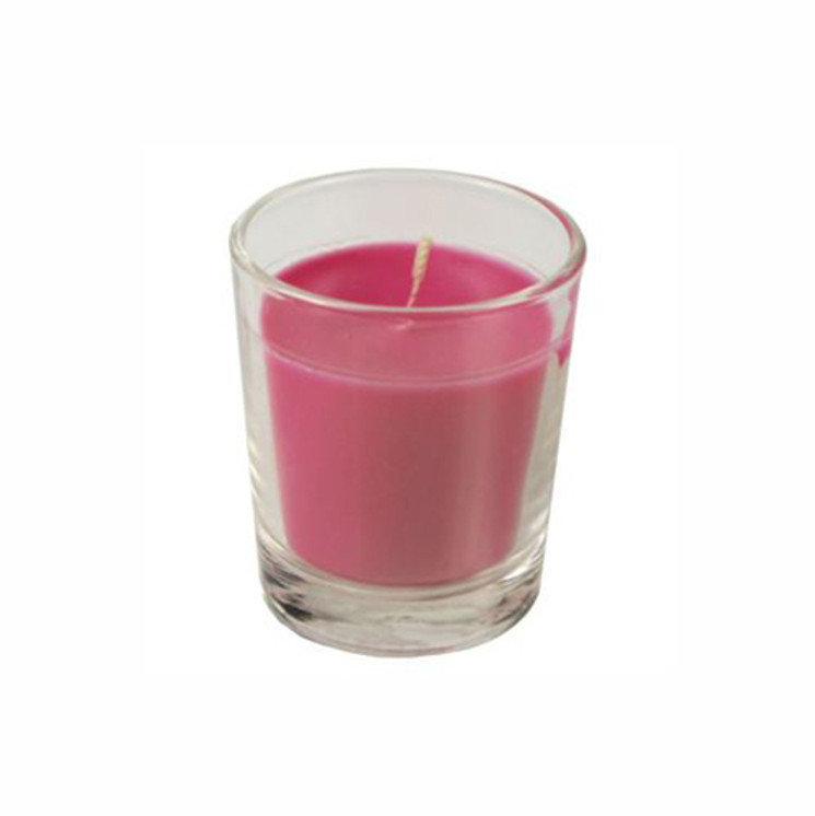 Papstar - Candle in glass assorted colours 56mm