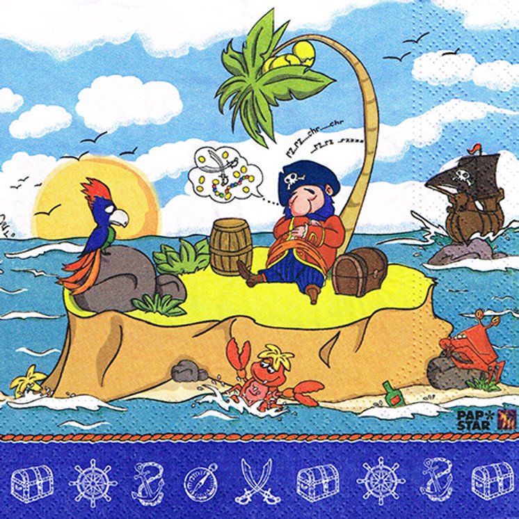 Papstar - Napkins "Magic Xperience" "Pirate" 3-ply 1/4 fold 33cm(20pk)