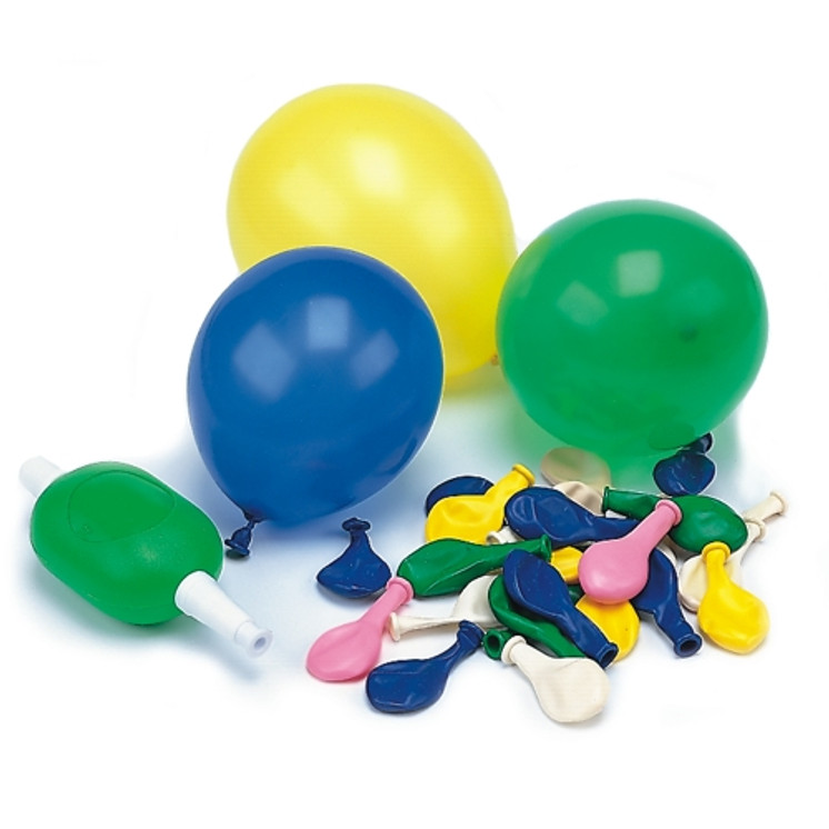 Papstar - Balloons with pump colours Assorted