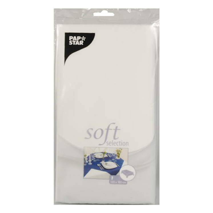 Papstar - Tablecloth Cloth-like Nonwoven "soft selection" 120cmx180cm white