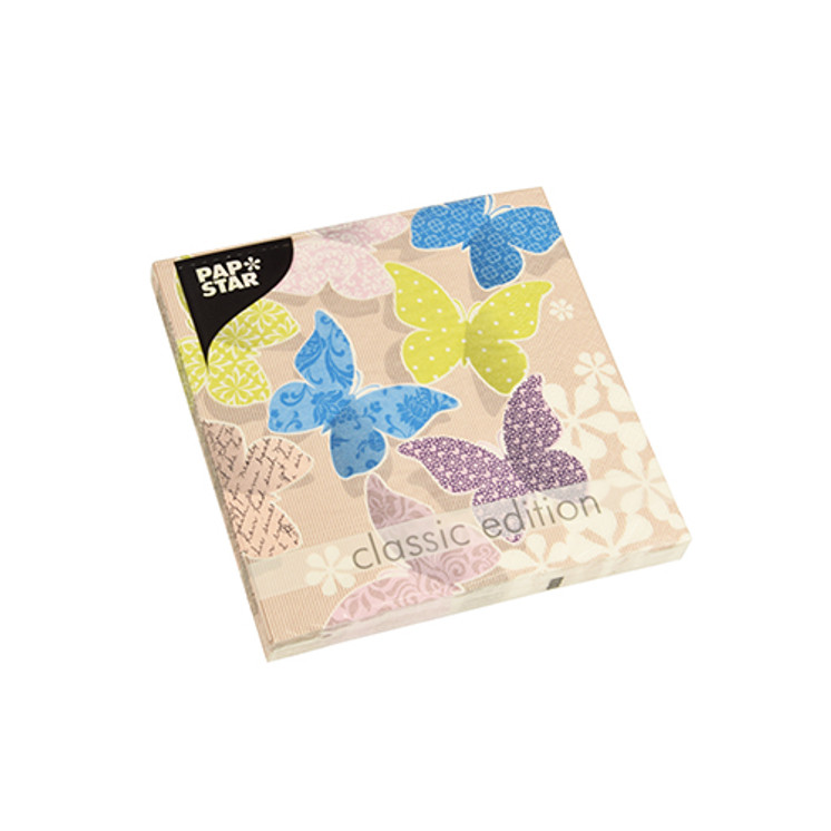 Papstar - Napkins, 3-ply 1/4 fold 33cm x 33cm "Marbella"(20pk)