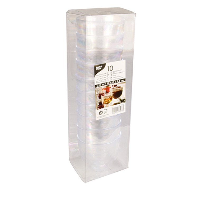 Papstar - Double Wall Cups 220ml Crystal Clear (10pk)