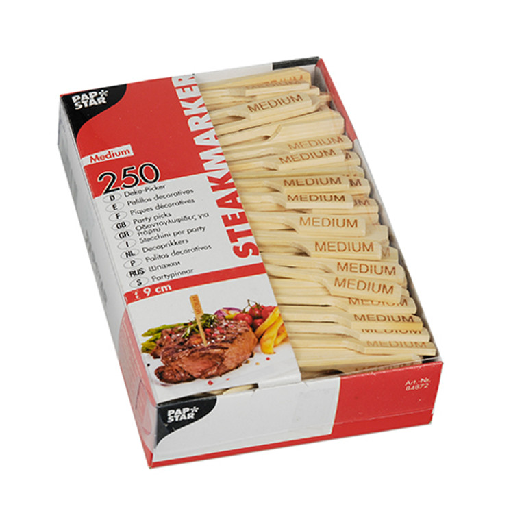 Papstar - Steak-Marker 9cm "Medium" (250pk)