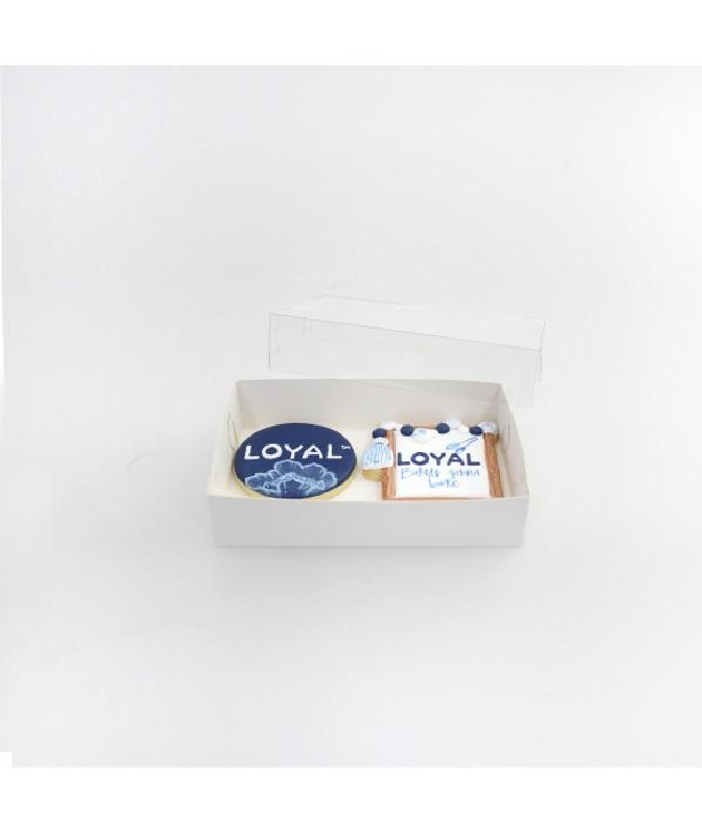  Loyal  2 Biscuit Box  with Clear Lid  ( 6.75 " x 4.5  " x 1" )