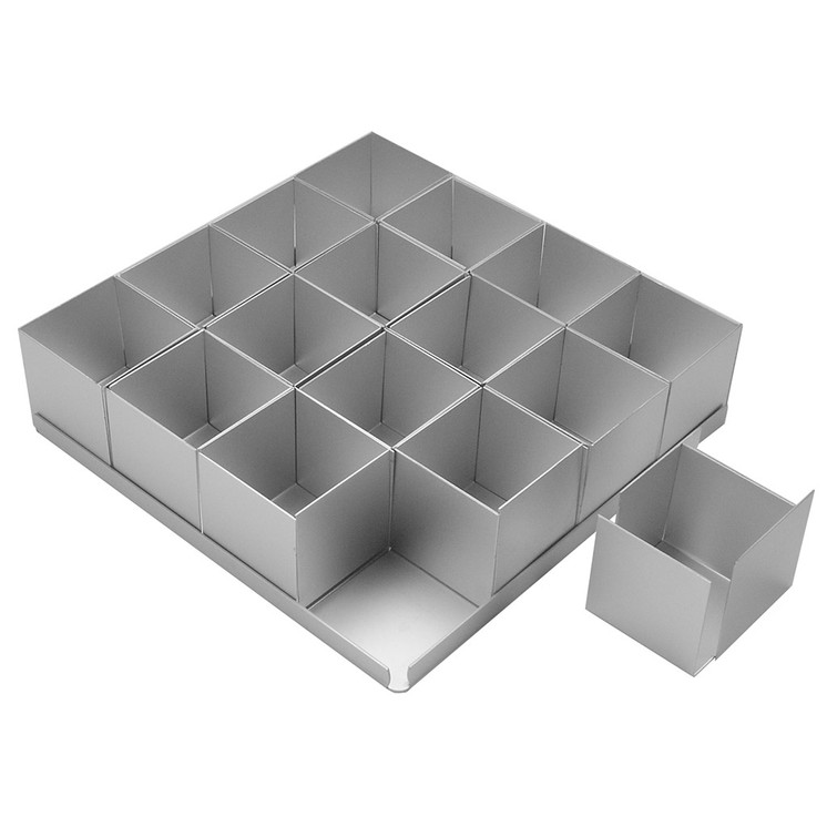 Silverwood - Square Mini Cake Pan Set 16Pcs. 2inch (5cm)