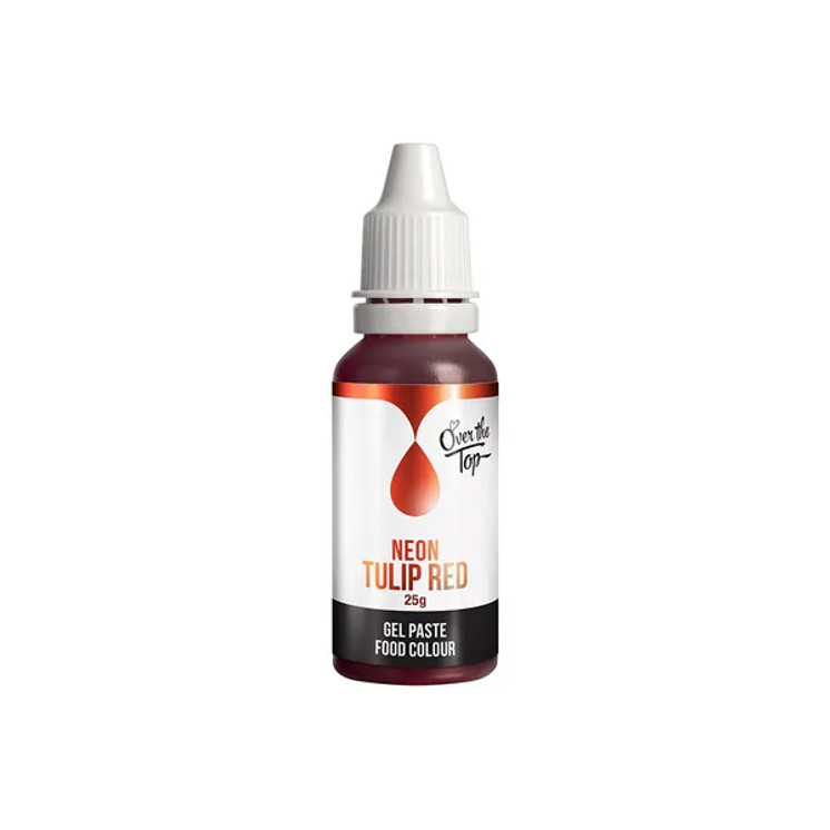 Over The Top Gel Food Colour  -  NEON  TULIP  RED (25g)