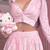 Softie Kitty Crop Jacket + Pleated Skirt Set (Pink)