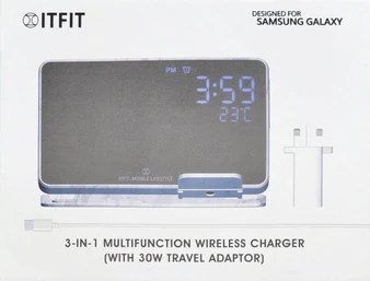 Samsung C&T ITFIT 3 in 1 Multfunction Wireless Charger (With 30W UK Adaptor)
