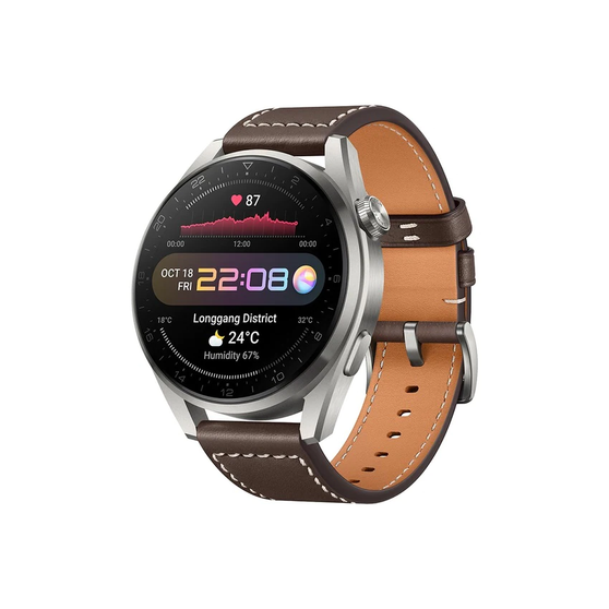 HUAWEI WATCH 3 Pro 48MM Sllver with Brown Leather Strap Smart Watch