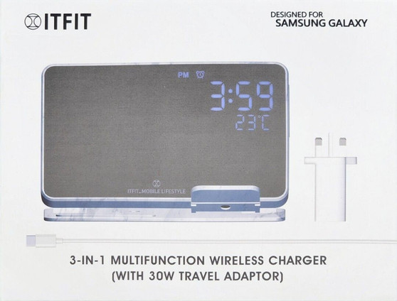 Samsung C&T ITFIT 3 in 1 Multfunction Wireless Charger (With 30W UK Adaptor)