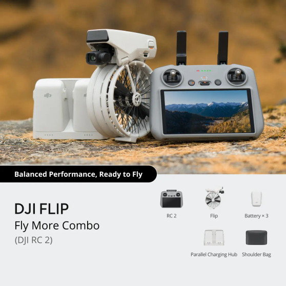 DJI Flip Fly more Combo with (DJI RC 2 Remote with Display) with Batteries