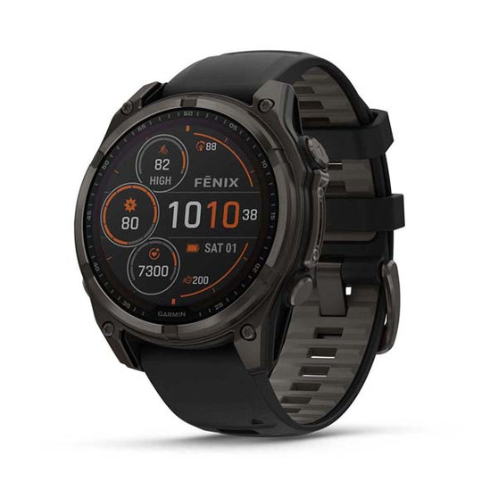 Garmin Fenix 8 Sapphire Solar 47mm Carbon Gray DLC Silicone Band