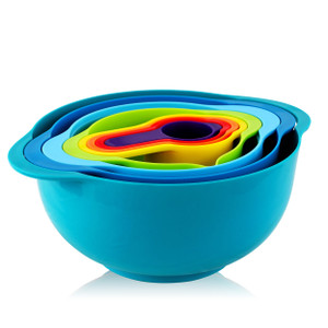 MegaChef Multipurpose Stackable Mixing Bowl and Measuring Cup Set D970-MG-9M