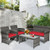 4 Pieces Patio Rattan Furniture Set with Cushions-Red - Color: Red D681-HW63238RE