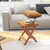 14 Inch Compact Folding Side Table with Slatted Tabletop - Color: Natural D681-JV11673