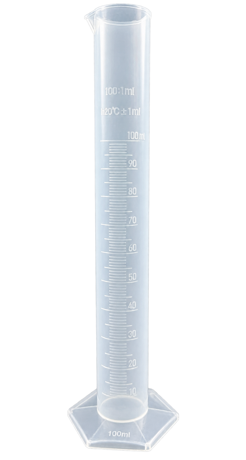 100mL Polypropylene Graduated Cylinder with Hex Base