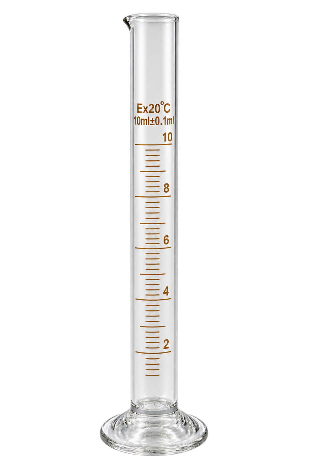 10mL Graduated Glass Measuring Cylinder with Round Base