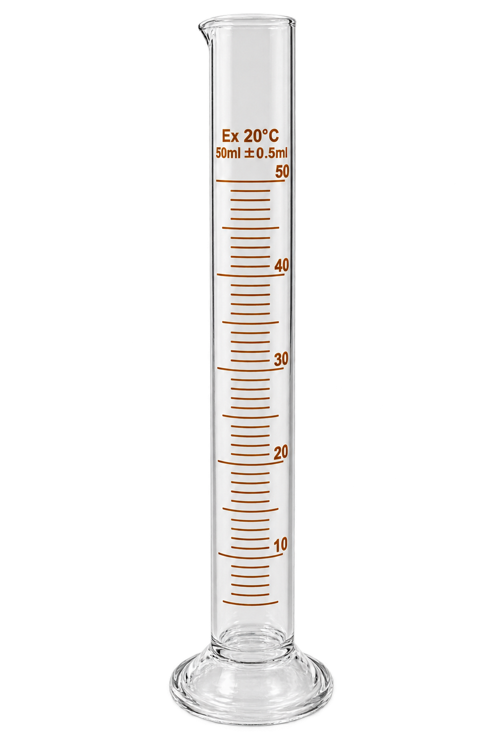 50mL Graduated Glass Measuring Cylinder with Round Base