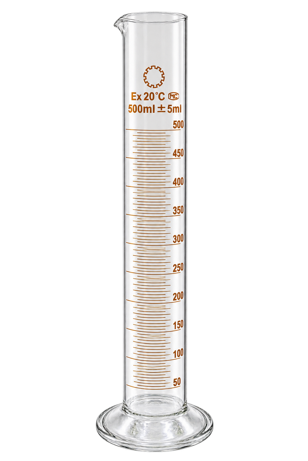 500mL Graduated Glass Measuring Cylinder with Round Base