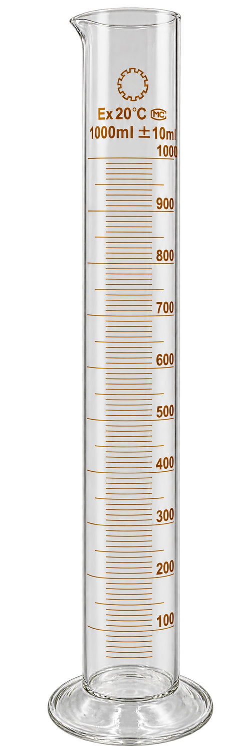 1000mL Graduated Glass Measuring Cylinder with Round Base