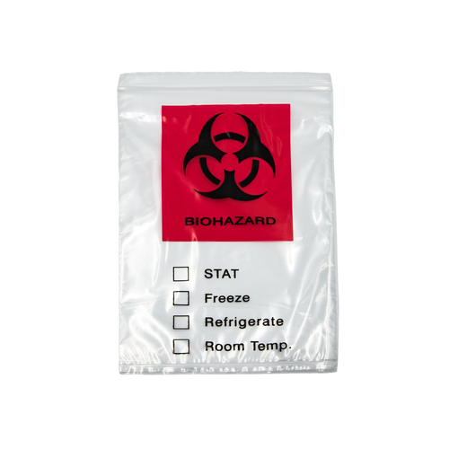 6"x9" Seal Top Biohazard Specimen Bag with Absorbent Pad