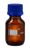 50mL Amber Media Bottle with GL45 Blue Screw Cap, Borosilicate Glass