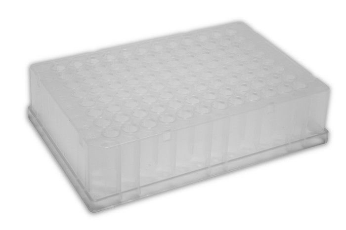 96 Well, 1.2mL Polypropylene Deep Well Plate Round Wells, V-Shaped Bottom