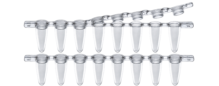 0.2mL PCR 8-Tube Strip with Separate Flat Top 8-Caps