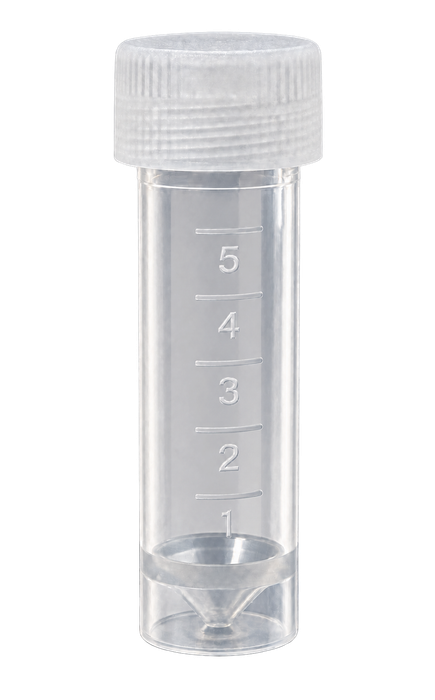 5mL External Thread Cryovial with O-Ring, Self-Standing