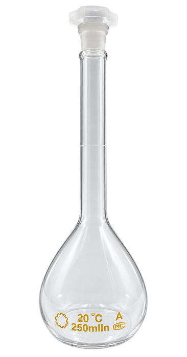 250mL Glass Volumetric Flask with Plastic Stopper