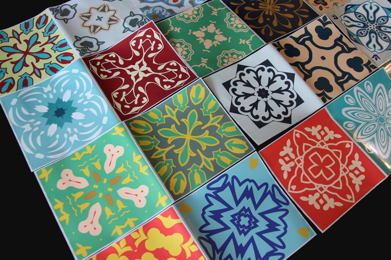 24 Turkish Mint Turquoise Tile Stickers Victorian Mosaic Style Tiles Stickers Transfers Cover 9 thumbnail image