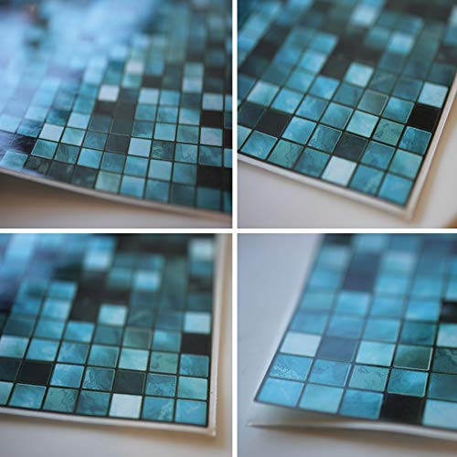 24 Turquoise Thin Printed in 2D Kitchen/Bathroom Tile Stickers to