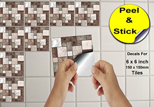 Tile Style Decals 24 Multi Mosaic 2d Printed Kitchen Bathroom Tile