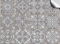 Discounted Grey Tile Stickers Transfers Cover for 6x6 15 x 15cm tile Kitchen Bathroom Tile Stickers Victorian Portuguese Moroccan Retro Traditional Mosaic Style Stick On Wall Peel And Stick Tile Decals Grey uk