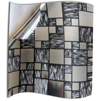 24 Silver Kitchen Tile Stickers Bathroom mirror Tile Transfers 6x6 inch 15x 15 cm Chrome tile stickers