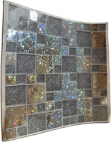 24 Silver Tile Stickers Bathroom Silver Tile Covers 6 x 6 inch Silver Tile transfers Kitchen 15 x 15cm Chrome  Quartz 
