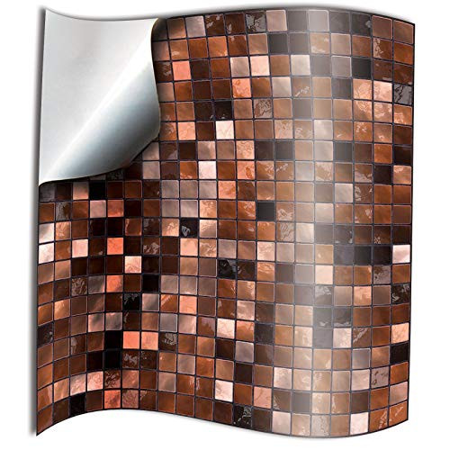24pc Copper Brown 4" Printed in 2d Kitchen Tile STICKERS For 10cm 4 inch Square Tile