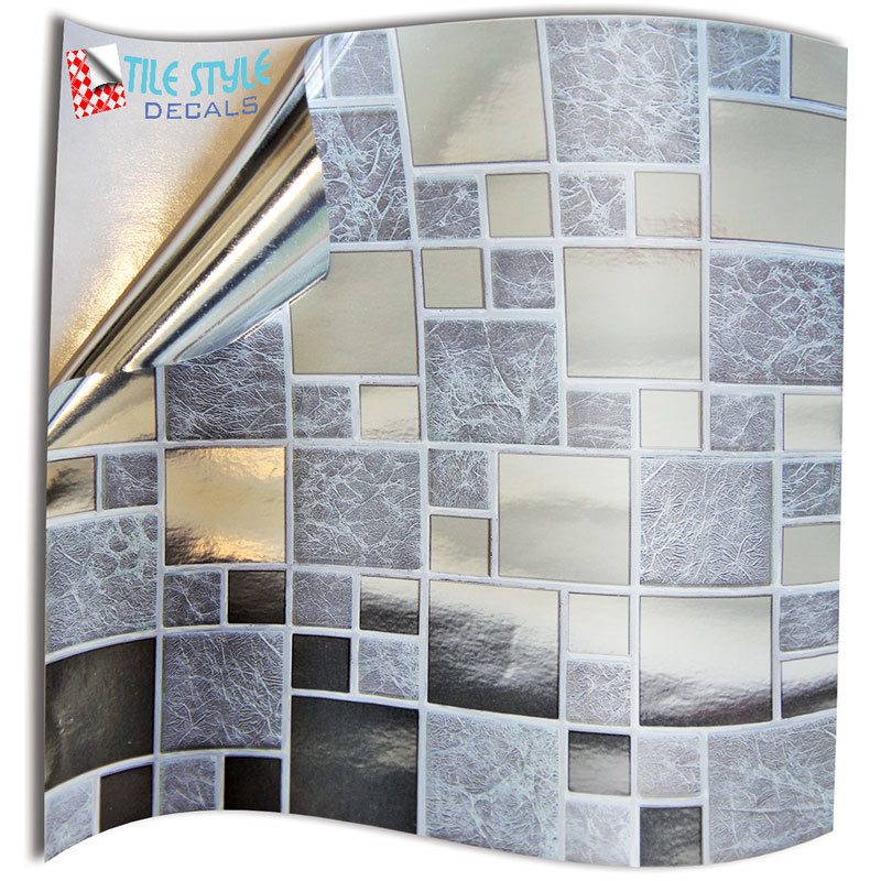 Silver tile stickers