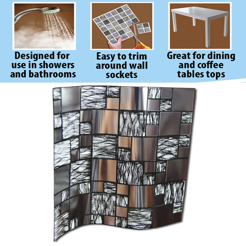 Silver tile decals