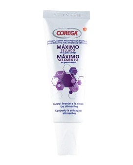 Crema fijadora para dentaduras postizas máximo sellado 40 g corega