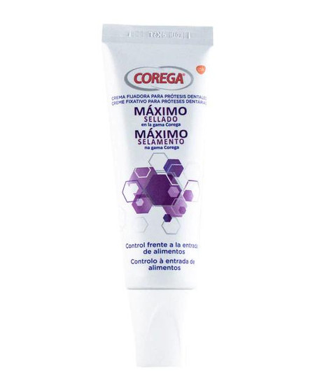 Crema fijadora para dentaduras postizas máximo sellado 40 g corega