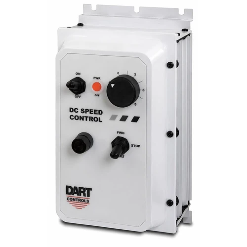 Dart Controls 125DV200EW, White NEMA 4X (On/Off) Dual voltage with speed potentiometer with leads, knob and dial