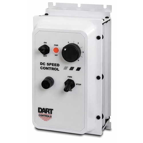 Dart Controls 125DV200EW-29-4, White NEMA 4X (On/Off - Fwd/Rev - Run/Jog) Dual voltage with speed potentiometer with leads, knob and dial