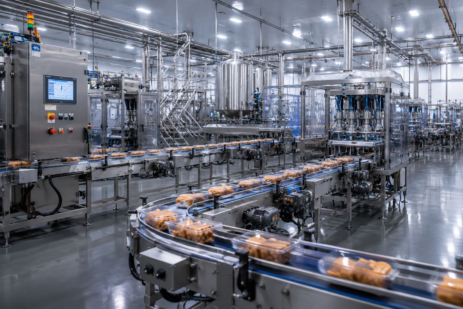 Automated food processing production line