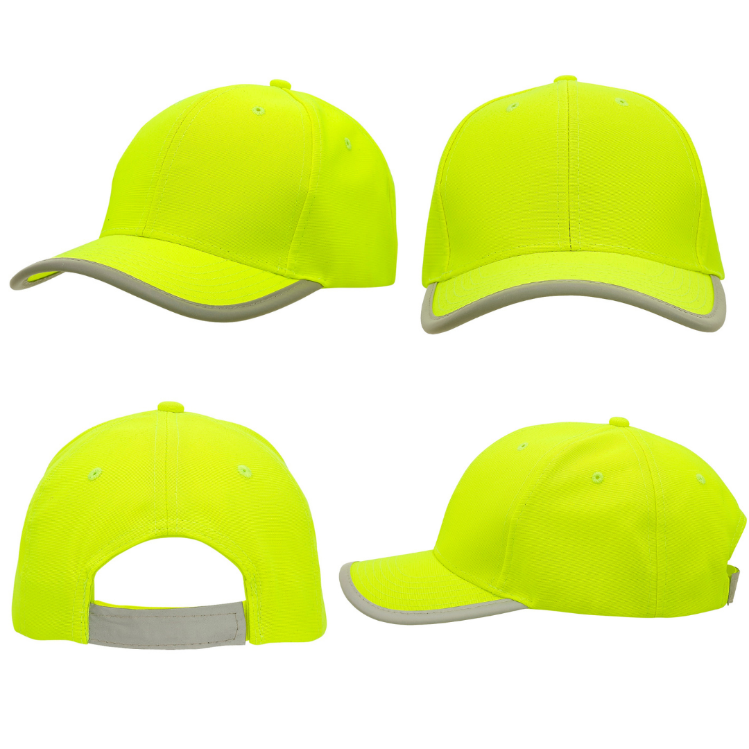Luminescent Safety Cap with Reflective Trim