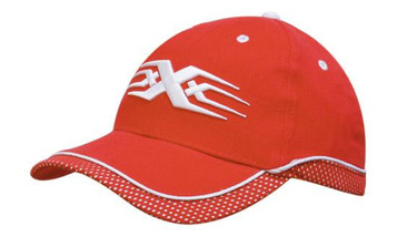 Brushed Heavy Cotton with Peak & Crown Mesh Trim and Piping