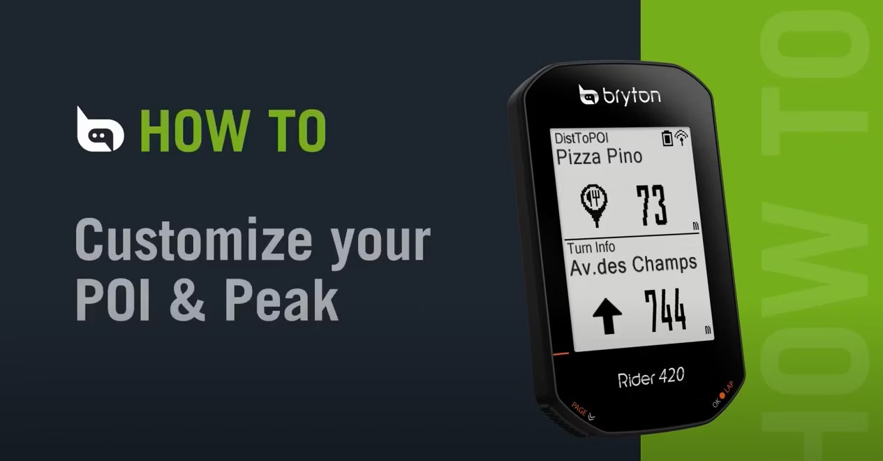 Bryton - Rider 420 | Customize POI / Peak