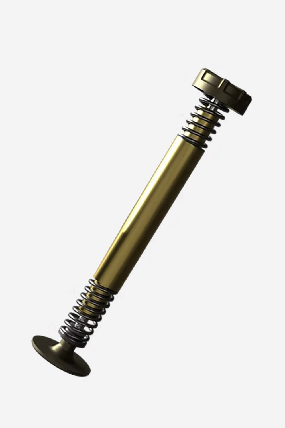 Second-generation spring-loaded anchor bolt with reinforced top cap design